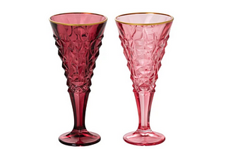 COPO DE CHAMPAGNE ROSA E DOURADO (9.4x9.4x20.1cm)