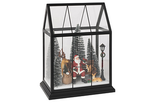 ESTUFA EM VIDRO COM PAI NATAL LED (25.5x15x33cm)